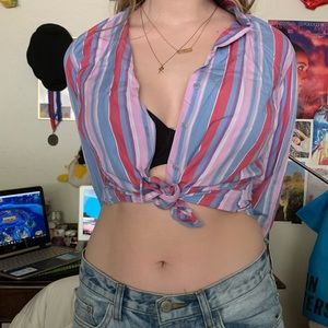 cotton candy button down (blue pink n purple)